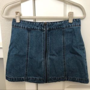 Altar’d State, Blue Denim Mini Skirt, Front Zip Up, XS